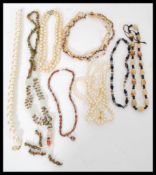 A double strand fresh water pearl necklace with a