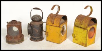 A group of vintage lamps to include a brass cased
