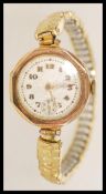 A pair of vintage 20th century ladies watches to include a 9ct gold cased ladies watch with a
