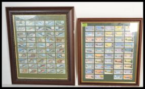 Two framed cigarette card collections to include 50 from the Will's cigarette's 'Fish and Bait' in a