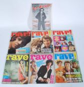A group of vintage magazines to include 1st Avenue No1, and six issues of Rave. Measures: 30cm