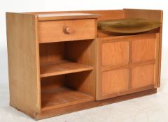 A retro teak wood 20th Century Telephone Seat by Nathan, telephone seat with integral shelves and