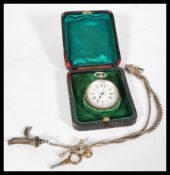 A ladies silver 19th Century Victorian hallmarked enamel face pocket watch, Roman numeral chapter