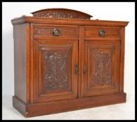 An early 20th century Edwardian tiger oak sideboard dresser   being gallery backed with a