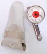 A vintage 1960's Messko Red Dot Tyre Gauge, in original Messko Mauser pouch and originally found