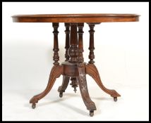 A Victorian 19th century walnut marquetry inlaid t