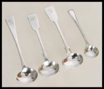 Three Victorian silver hallmarked small ladle spoons London 1846 J&S Savory, Exeter 1852 Robert