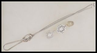 An Italian silver 925 snake link necklace chain with Birmingham and Italian hallmarks along with two