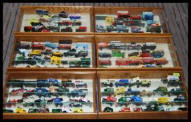 LLEDO AND MATCHBOX DIECAST MODELS CARS WITHIN COLLECTORS CABINET