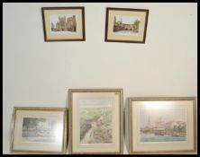 A collection of vintage Bristol and Bath related prints to include a signed print of Putney Bridge