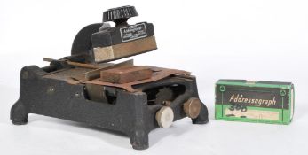A vintage 20th century industrial cast metal Addressograph class 500. Please see images. Measures: