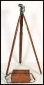 A vintage retro 20th century Stanley 58284 theodolite on a fantastic oak tripod stand. Please see