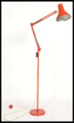 A mid century retro industrial anglepoise floor standing desk lamp marked HCF Denmark. The
