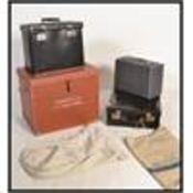 A stack of vintage trunks to include a Mothers Pri