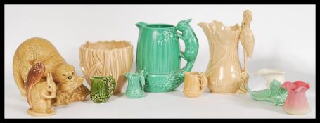 A collection of mixed vintage 20th century SylvaC ceramics to include a large otter figurine, a