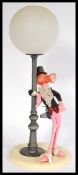 A vintage retro 20th century Pink Panther novelty lamp depicting the iconic character leaning on a