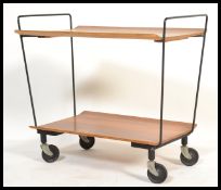 A vintage retro mid 20th Century atomic / sputnik style drinks trolley, the metal framed trolley