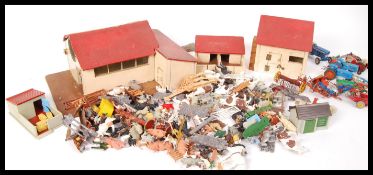 BELIEVED ORIGINAL PRE-WAR BRITAINS MODEL BULDINGS , FIGURES AND ANIMALS
