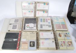 A vintage Great Britain stamp collection from 1971-1980's in seven large ring binders. There is a