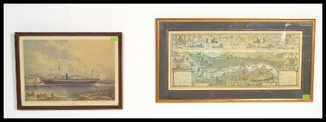 A pair of vintage Bristol related framed prints to include the S.S. Great Britain by J. Walter in