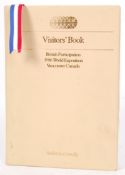 SUPERB RARE VISITOR'S BOOK FROM THE 1986 WORLD EXP