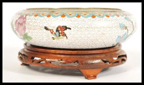 A 1920's/30's cloisonne bowl having a enameled flo