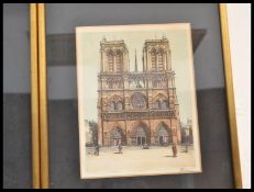 A set of four vintage hand coloured lithographs of