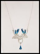 A 20th century Art Nouveau style silver and enamel