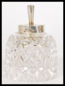 An 20th century crystal cut glass glue pot with a