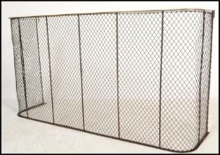 A very large 19th century Victorian mesh and brass railed nursery fire fender guard of larger