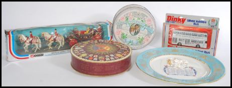 A selection of Royalty memorabilia to include the Queen's Silver Jubilee Dinky double decker bus