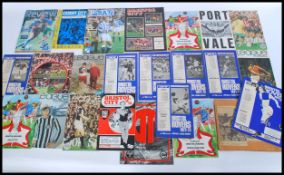 A group of vintage retro 20th century football programs dating from the 1960's to 1970's to
