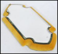 A Victorian 19th century Gypsy / travellers wagon mirror having velour yellow lined back with