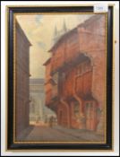 An Edwardian oil on canvas painting of Church Lane, Bristol dated 1903 and signed with monogram