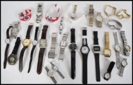 A collection of retro and contemporary gents and ladies wrist watches to include Seiko, several