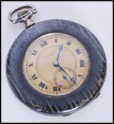 A 20th century E. Gubelin Lucerne fob pocket watch with green patterning to the case, stamped 900