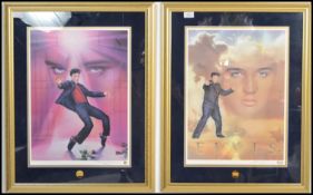 Elvis The King framed and glazed limited edition lithograph by Nate Giorgio, commissioned by