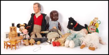 ASSORTED VINTAGE COMPOSITE DOLLS AND TOYS