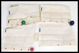 An 18th Century Georgian George II vellum indenture over four parchments,  pertaining to Atherton