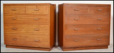 A pair of mid 20th century Air Ministry - Ex RAF beech and formica chest of drawers. Each with