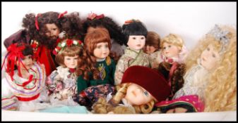 LARGE COLLECTION OF ASSORTED PORCELAIN COLLECTORS DOLLS