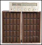 A retro 20th Century Amplifier stereo receiver by Marantz, Model 1515L, together with a pair of