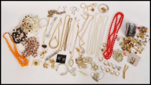 A good collection of vintage and contemporary costume jewellery to include necklaces, bracelets,