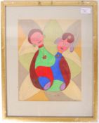 ABSTRACT PAINTING OF FIGURES BY ODETTE SPIER