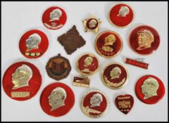 A collection of 20th century Chinese medals with many depicting cameo's of chairman Mao, with pins