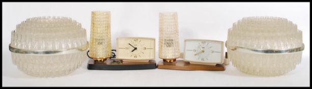 A group of vintage retro 20th century items to include a pair of Metamec 1960s/70s alarm clocks