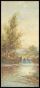 A early 20th century landscape water colour painting to include an English water scene featuring a