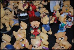 A large collection of novelty Bad Taste Bear figurines to include an Elvis bear, grumpy fairy