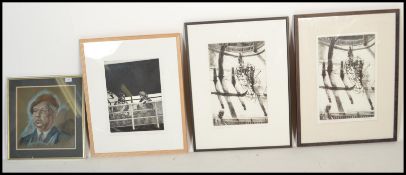 Jill Spanner - A framed and glazed pastel picture of an old soldier in his regimental beret together