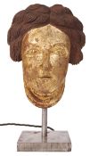 NEO-CLASSICAL GREEK STYLE WOODEN GILT AND CARVED TABLE LAMP